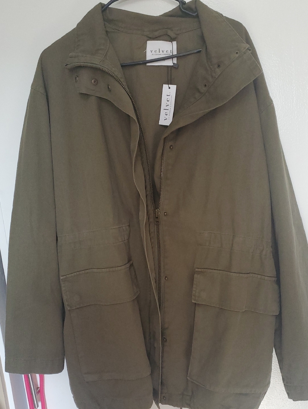 Velvet Olive Utility Field Army Style Jacket - Womens